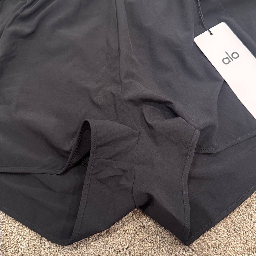 ALO Yoga Women's Black Athletic Shorts- Match Point Short - Picture 5 of 6